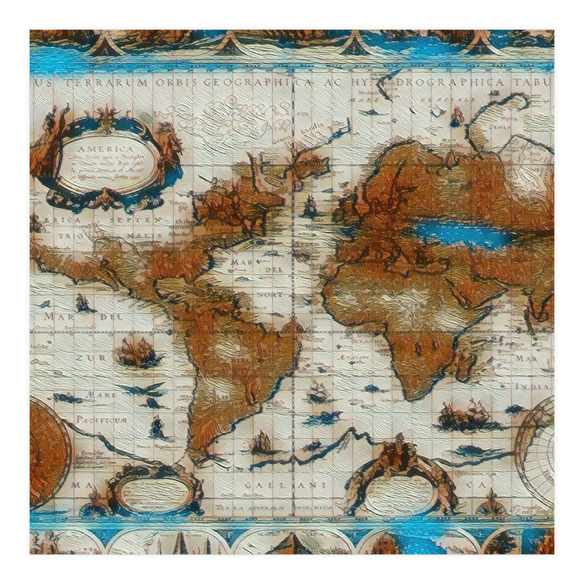 Vintage Mapa Mundi revisited (Print Only)