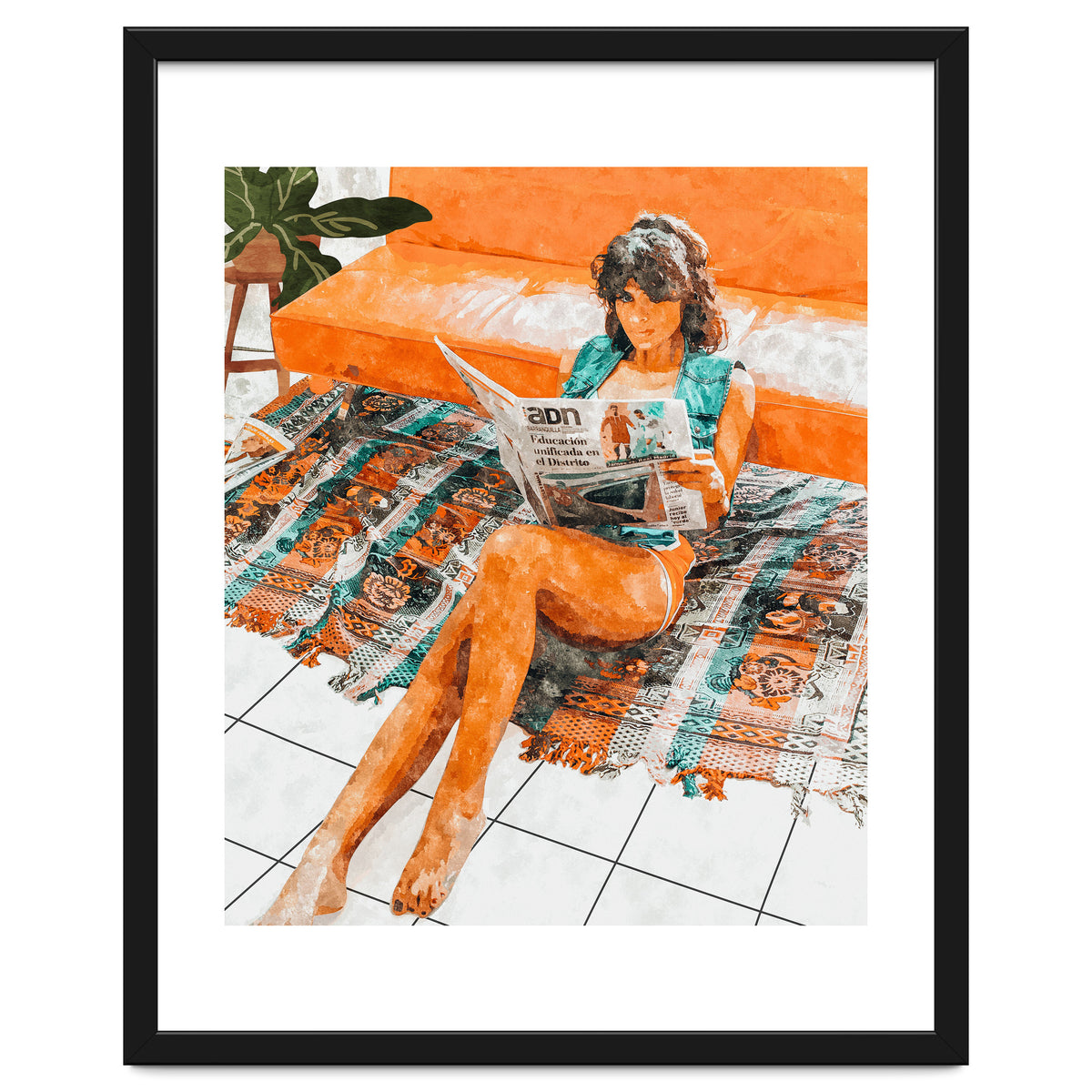 The Gossip Column | Modern Bohemian Woman Hippie Décor | Staycation Fashion Painting