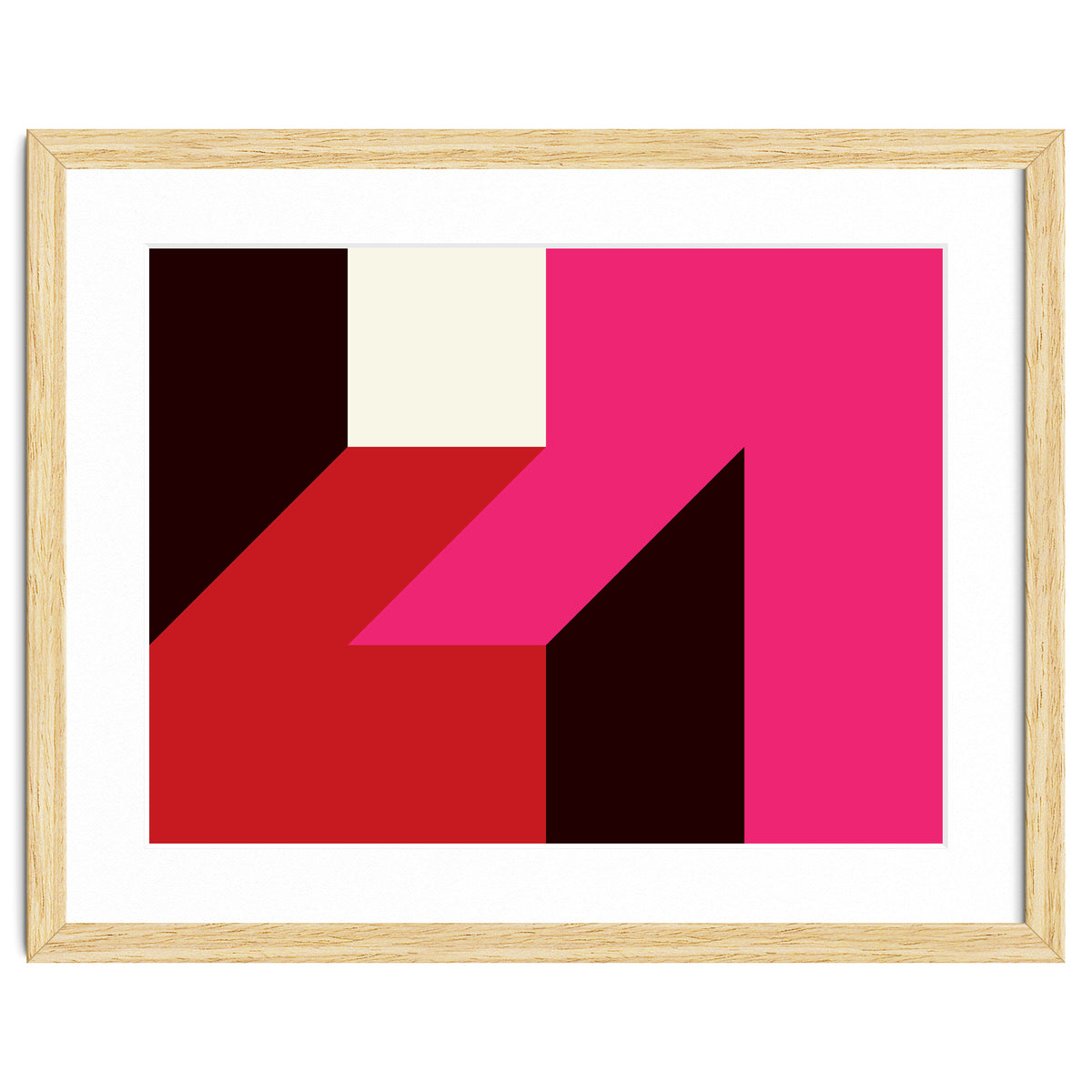 Geometric Shapes No. 62 - red, magenta & black