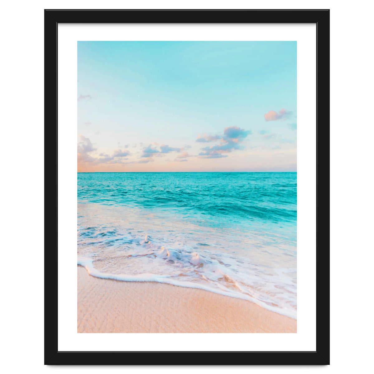 Ocean Bliss, Nature Landscape Sea Travel Tropical, Nordic Luxe Photography Pastel Island Digital