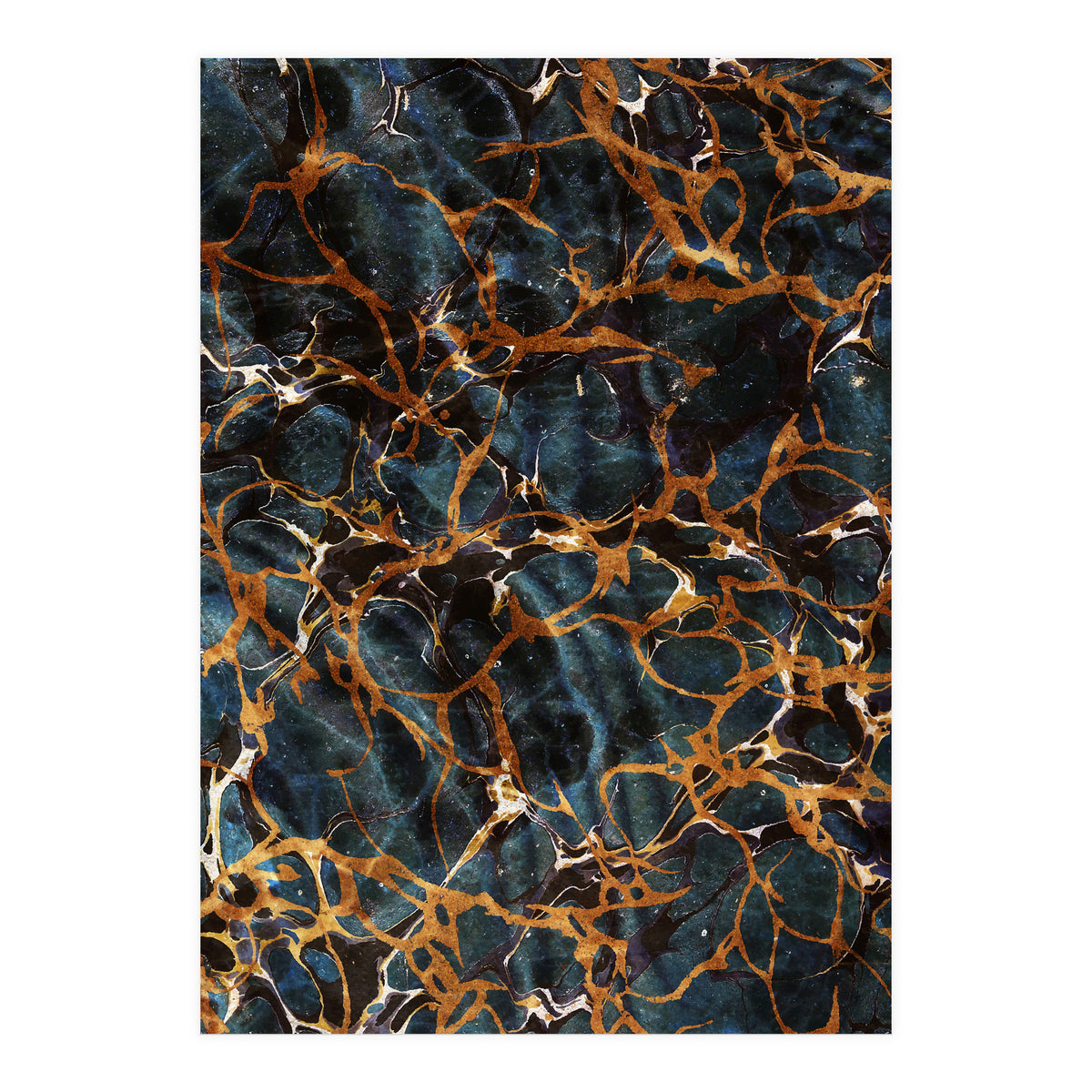 Ocean & Gold Marble (Print Only)