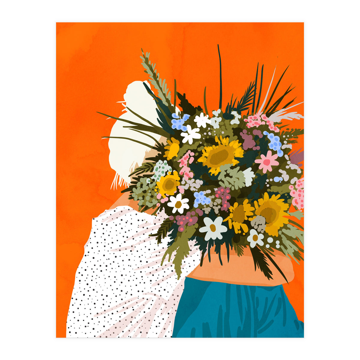 Happiness Is To Hold Flowers In Both Hands (Print Only)