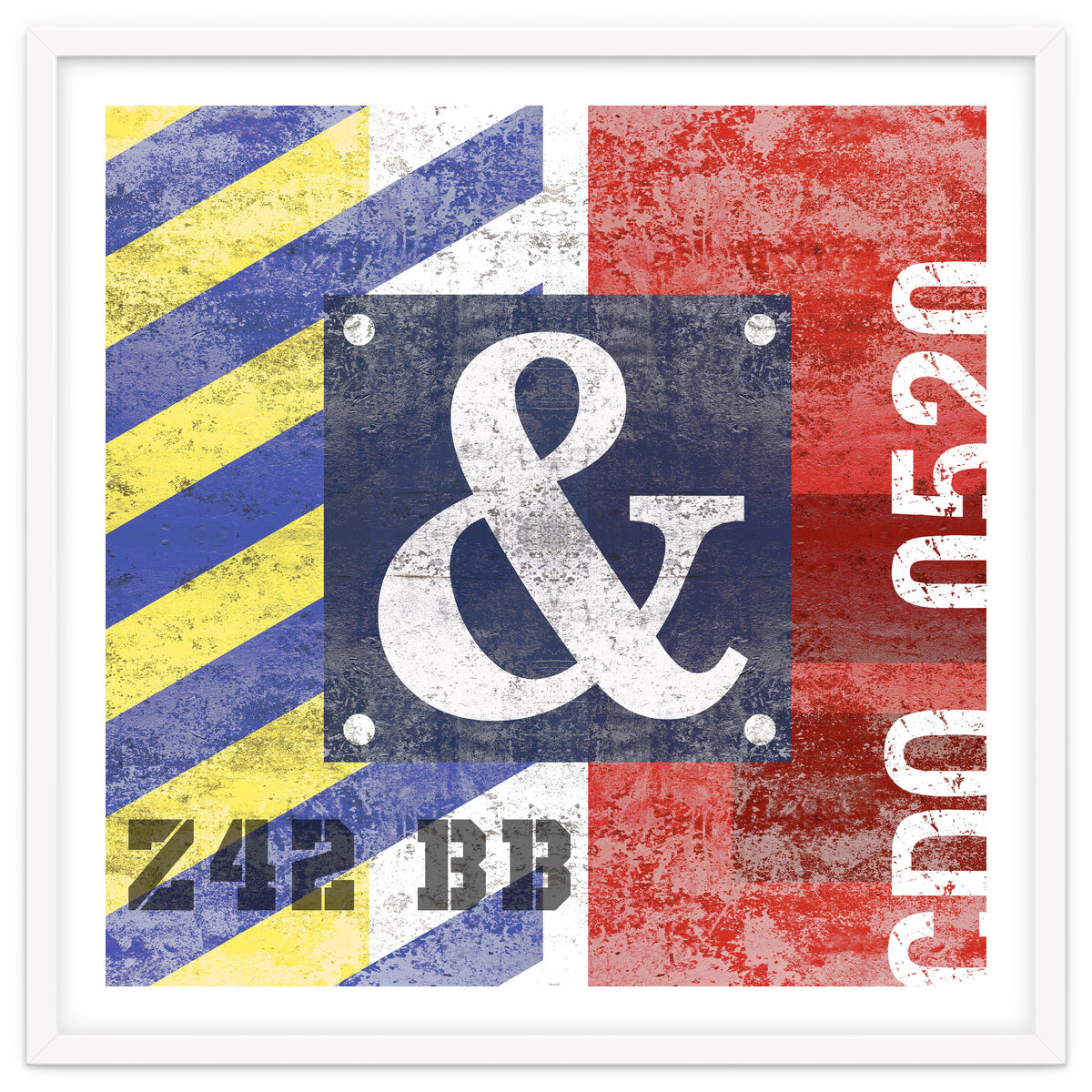 Blue Ampersand Industrial Abstract