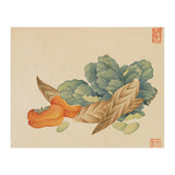 Wang Chengyu~flowers And Vegetables, Vegetables, Fruits, Chinese Cabbage, Lentils, Bamboo Shoots, Persimmons (Print Only) thumbnail