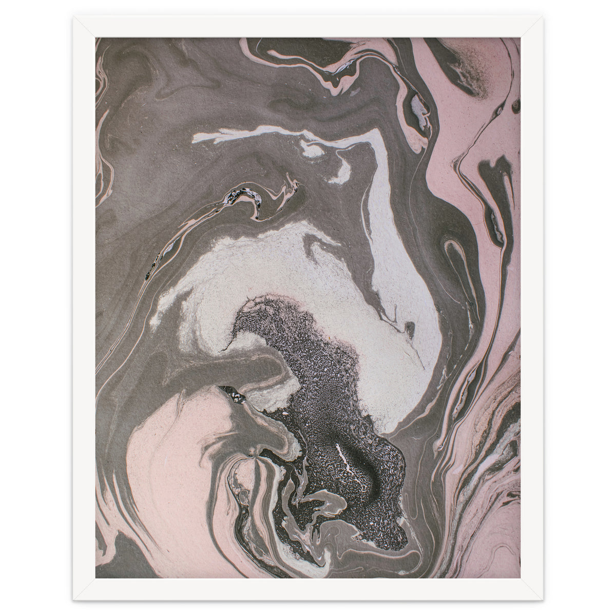 Pink and gray marbled paper