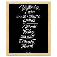 Changing Myself - Rumi Quote Typography