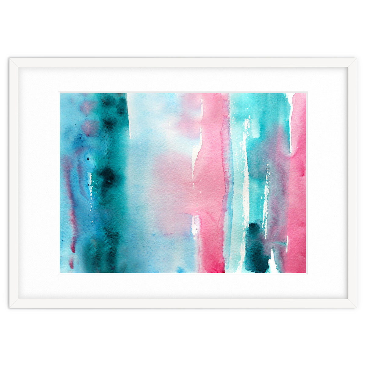 Turquoise love || abstract watercolor