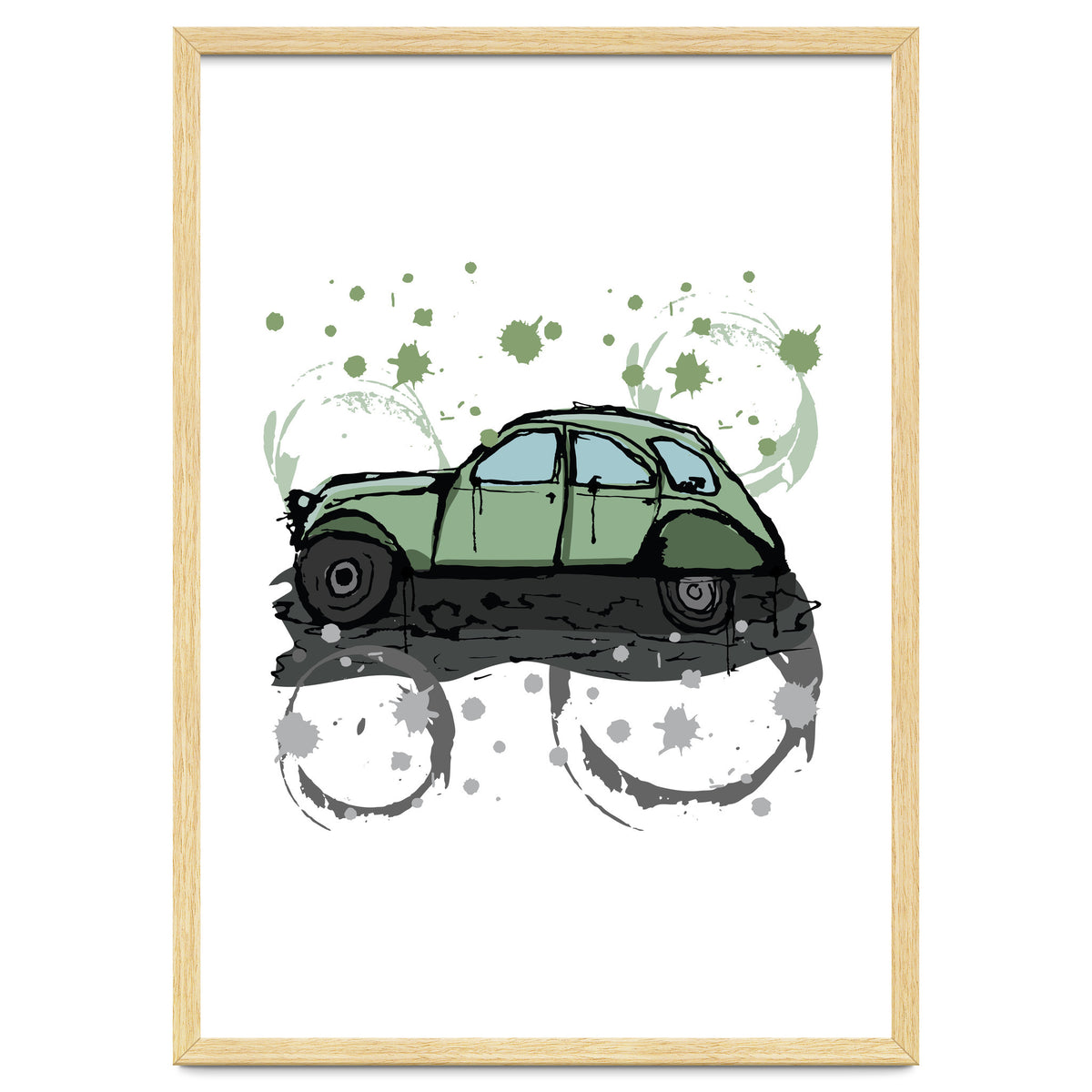 Green car sketch