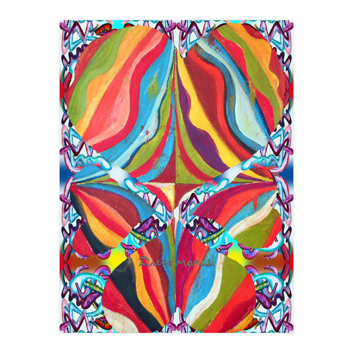 4 Corazones Tapiz 2 (Print Only)