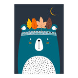 Cute Little Bear Turqouise (Print Only) thumbnail