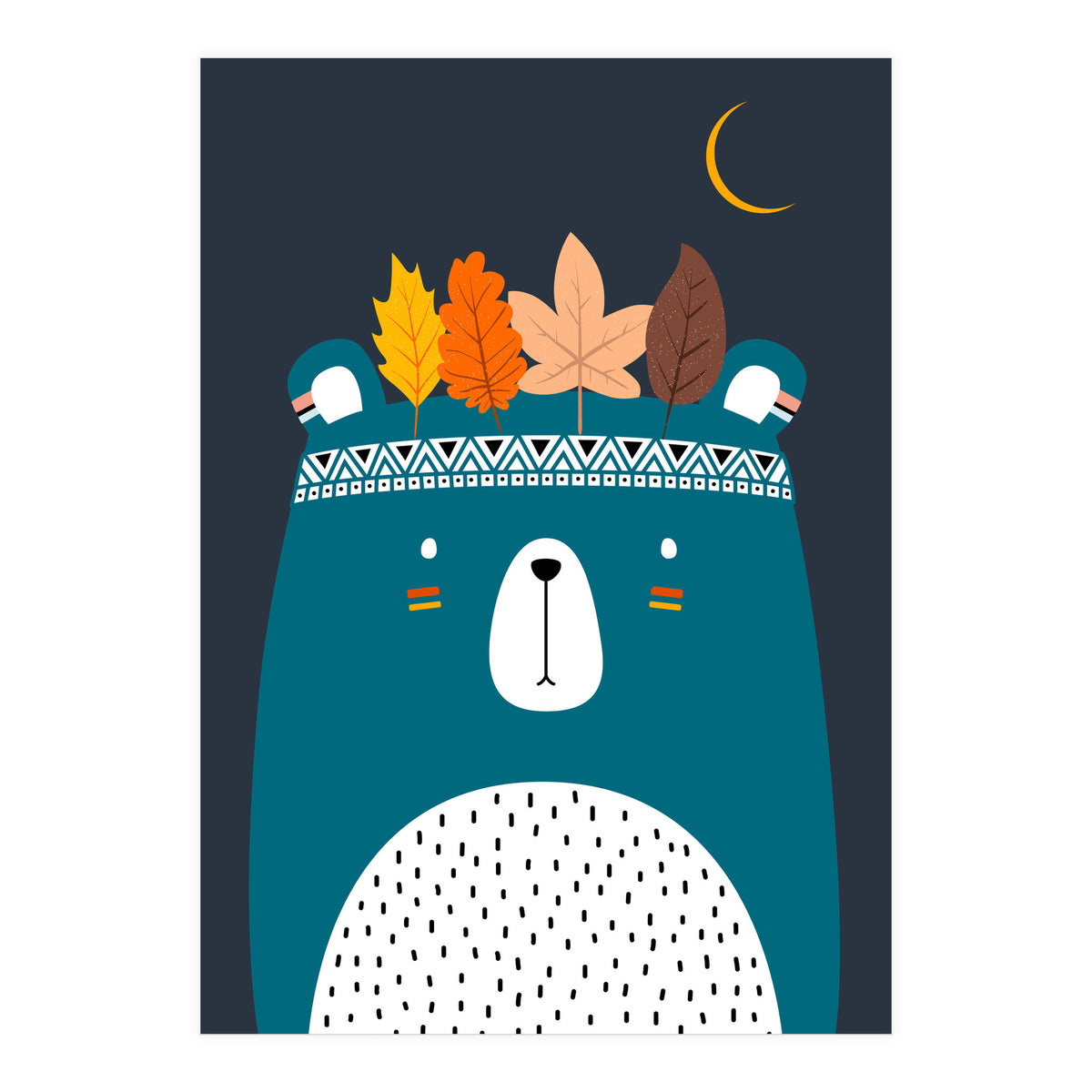 Cute Little Bear Turqouise (Print Only)