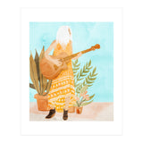 Music Soothes My Soul | Urban Hippie Bohemian Woman Playing the Guitar | Plant Lady Painting (Print Only) thumbnail