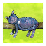 Sleeping cat in purpe (Print Only) thumbnail