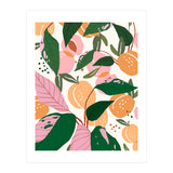 The Peach Garden , Vintage Botanical Tropical Jungle, Fruits Plants Pastel Summer Forest (Print Only) thumbnail
