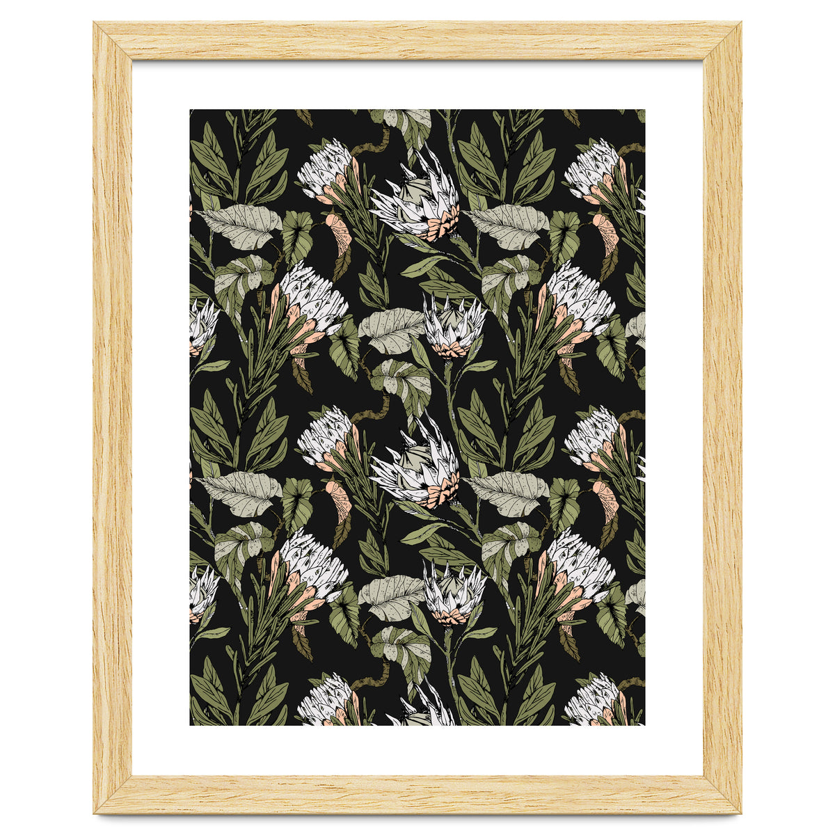 Dark pattern botanical boho