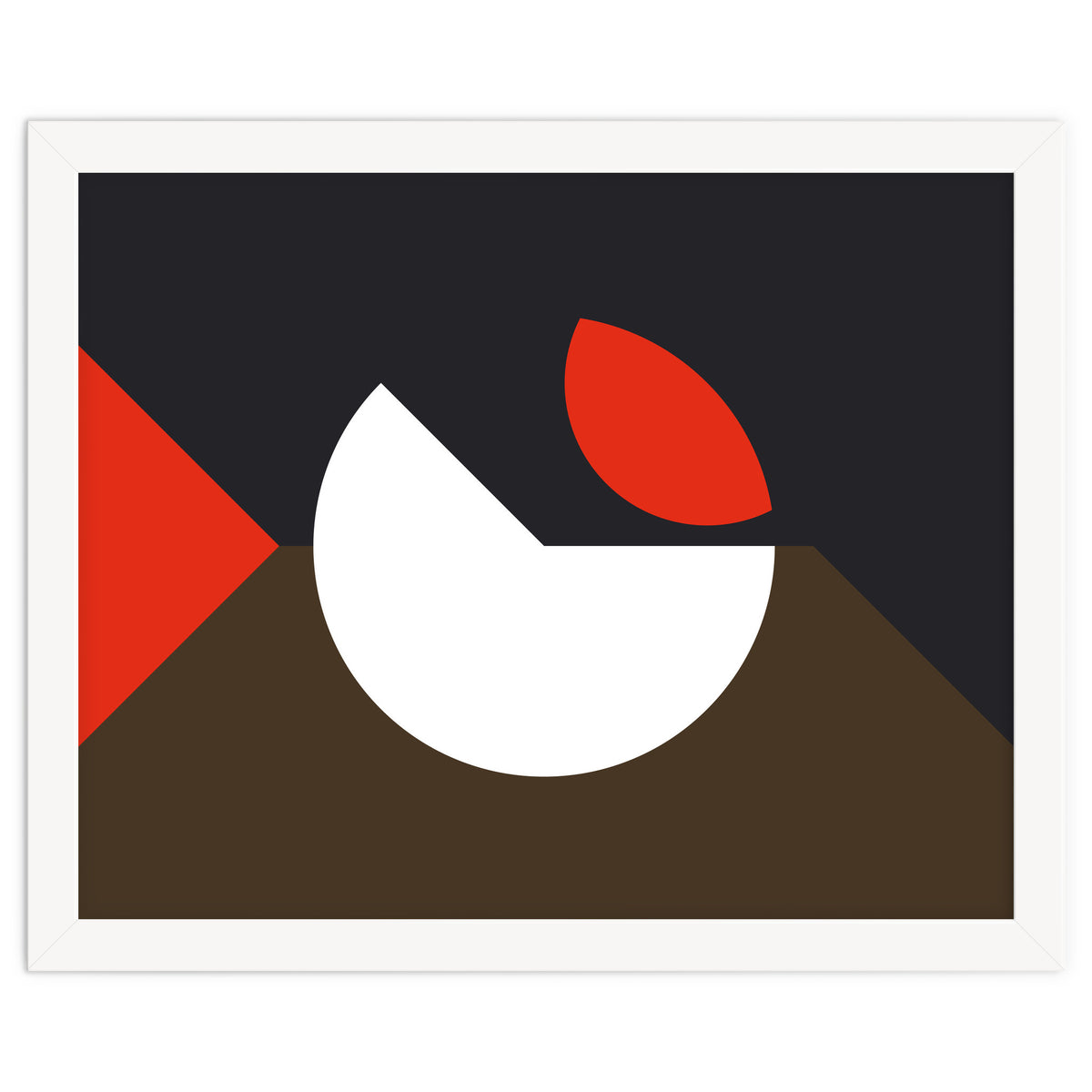 Geometric Shapes No. 10 - brown, dark blue & red