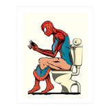 Spider-man on the Toilet, funny bathroom humour (Print Only) thumbnail
