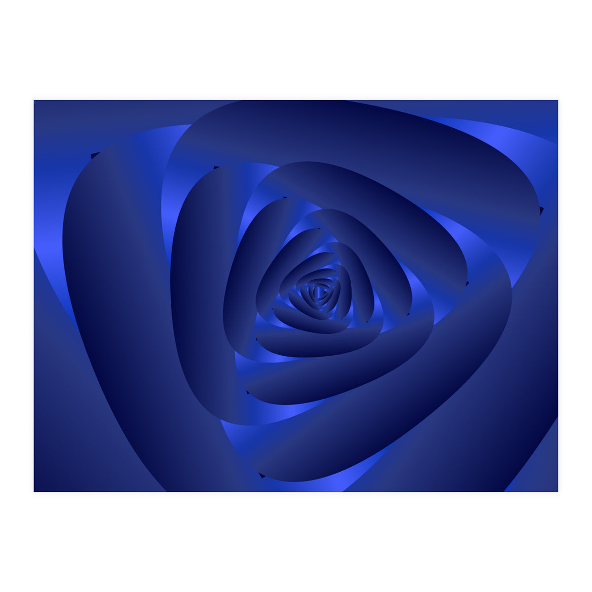 Blue Color Rose Spiral Pattern (Print Only)