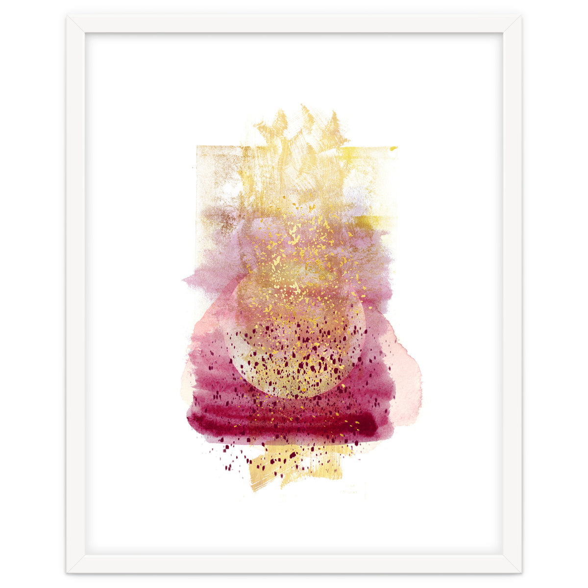 Abstract watercolour summer moon