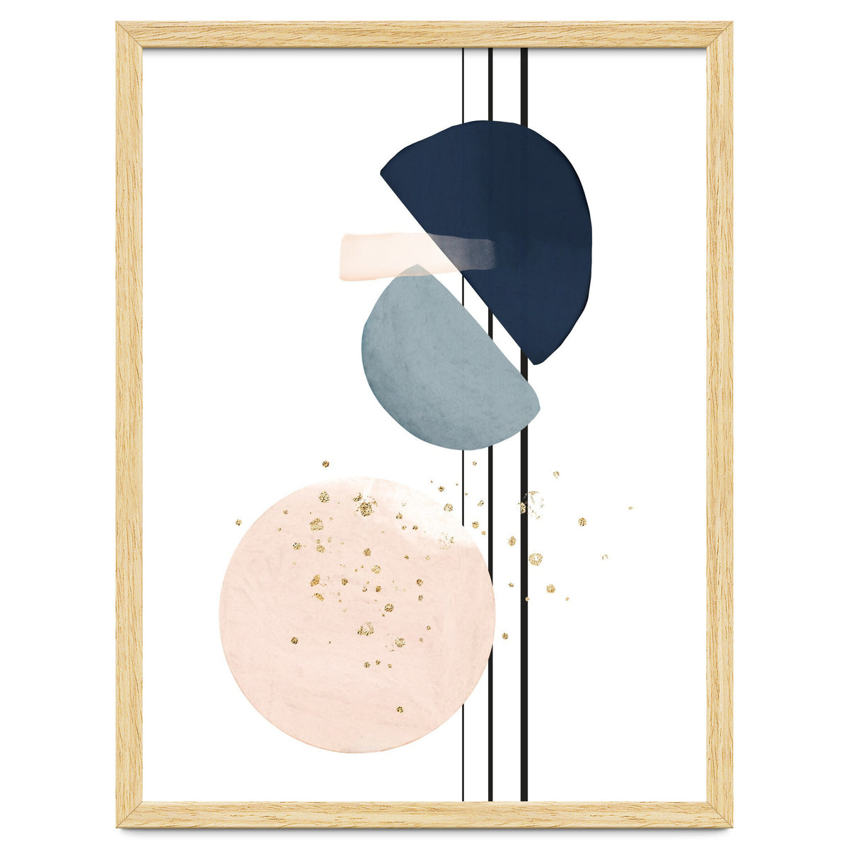 Abstract Study Blush and Navy Blue