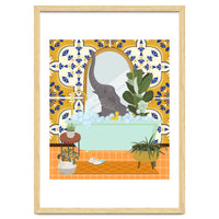 Elephant Bathing in Moroccan Style Bathroom