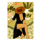 Make it Worth Their While, High Fashion Brown Woman Illustration, Plant Lady Little Black Dress (Print Only) thumbnail