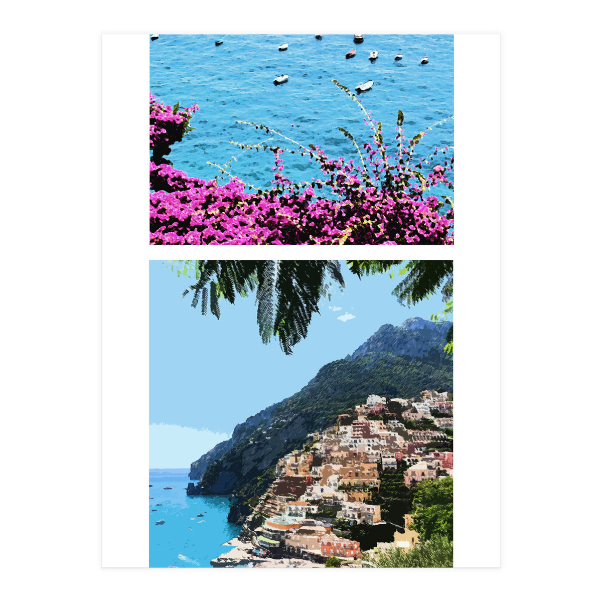 Positano flowers in Paints  (Print Only)