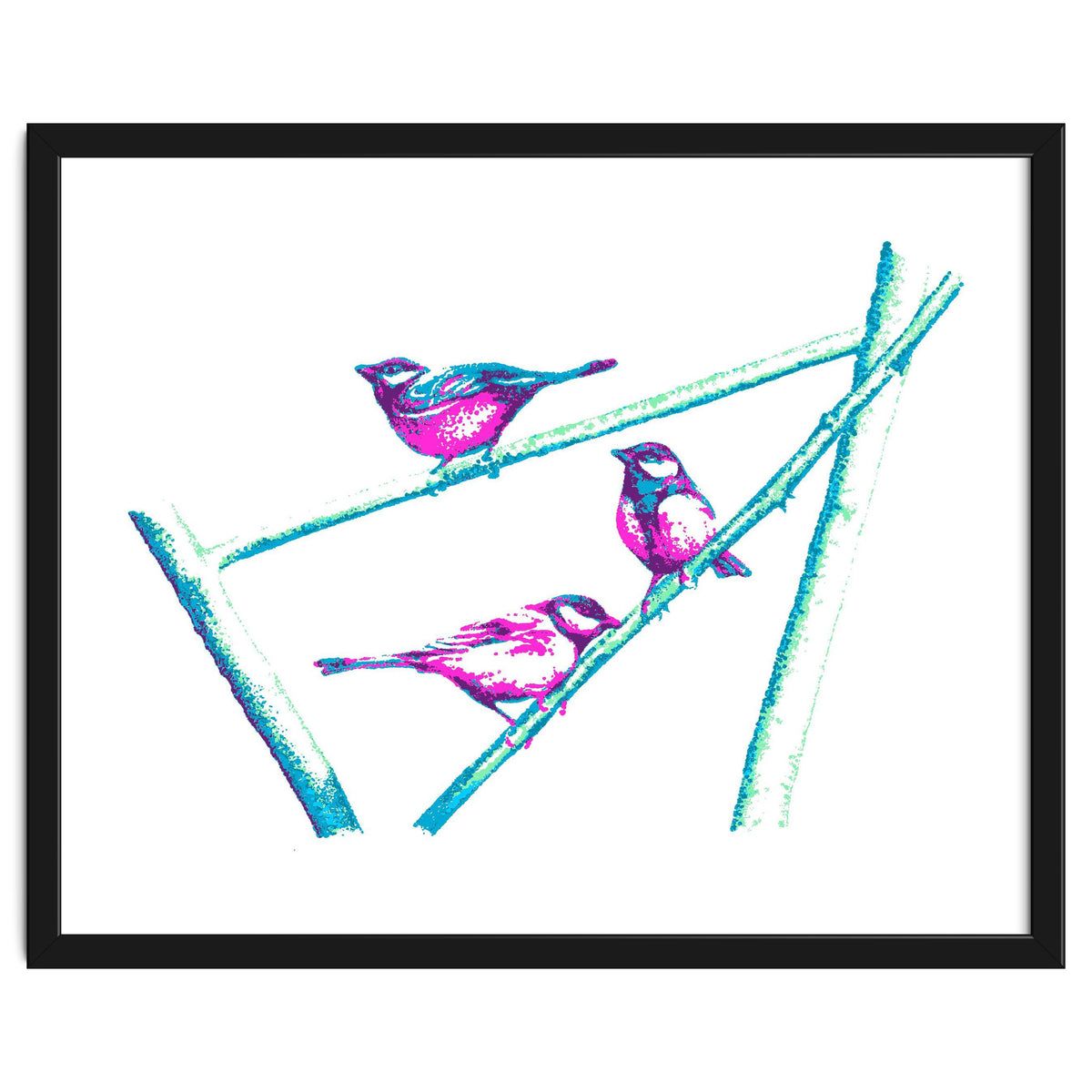 Garden Birds On A Branch