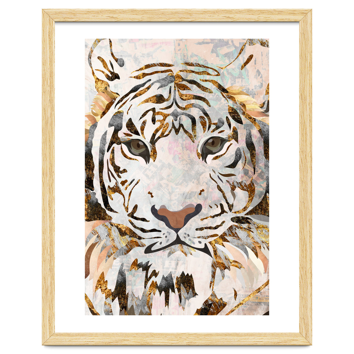 Grungy Tiger Gold and White