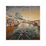 Boat In Venice`s Water Italian Tour Vintage (Print Only) thumbnail