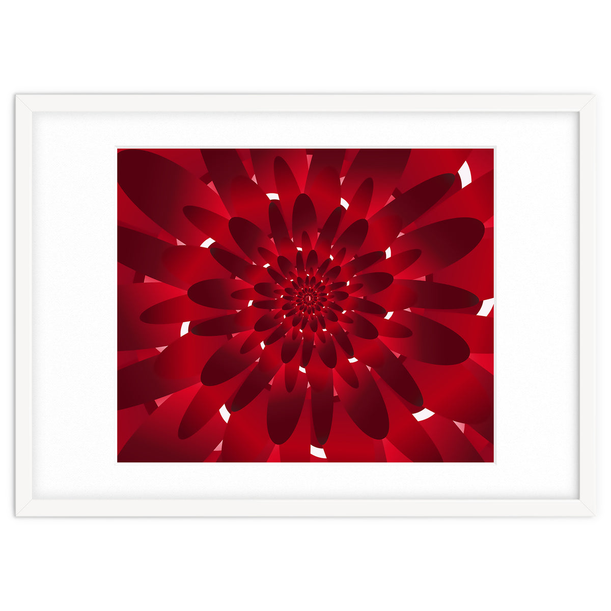 Abstract Modern Red Floral Design Art