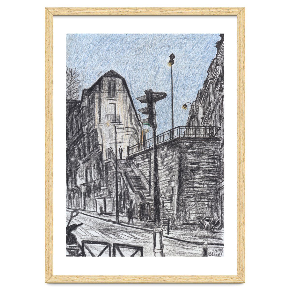 Cold afternoon on Artist Street in Paris