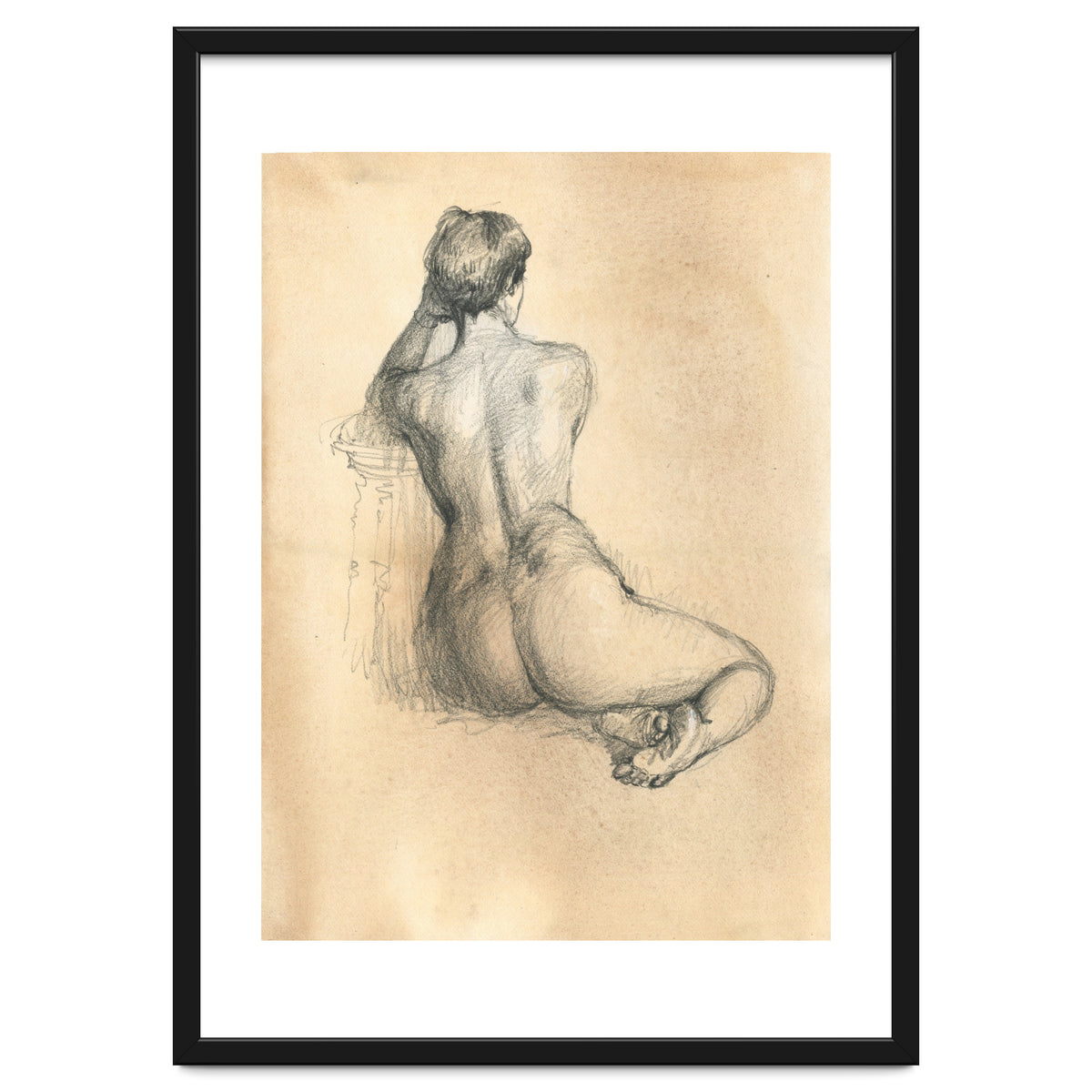 Nude beautiful girl from the back