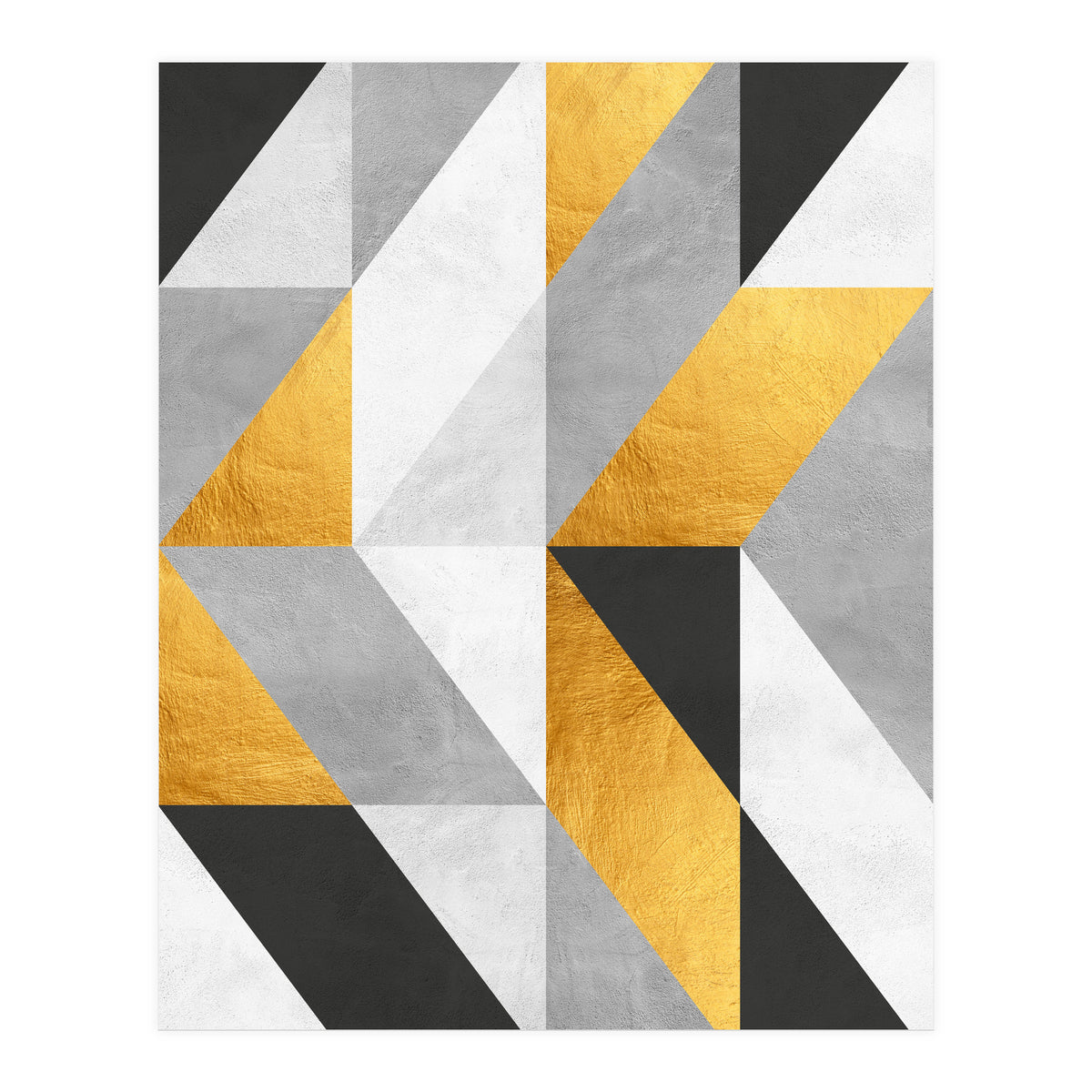 Gray and Gold Composition I (Print Only)