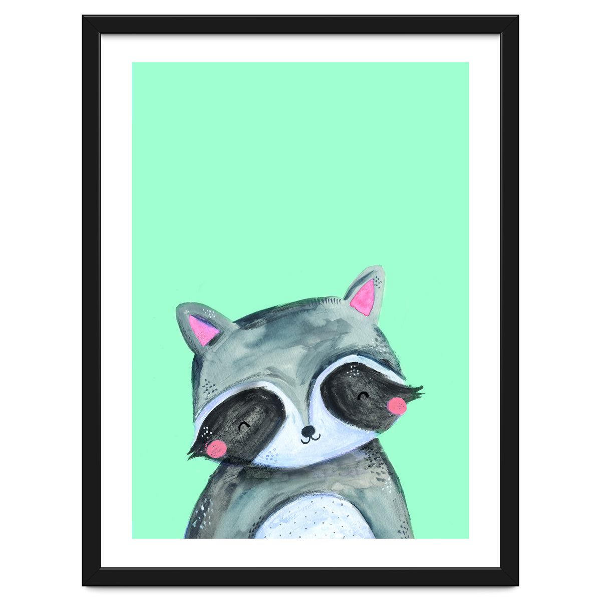 Woodland Racoon On Mint