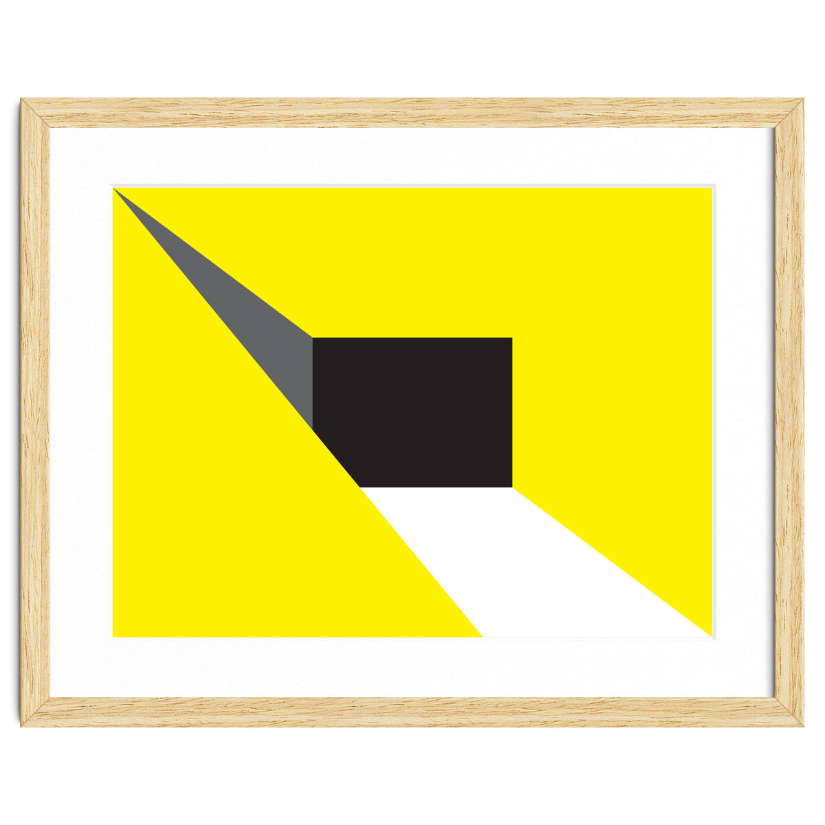 Geometric Shapes No. 20 - yellow, black & grey