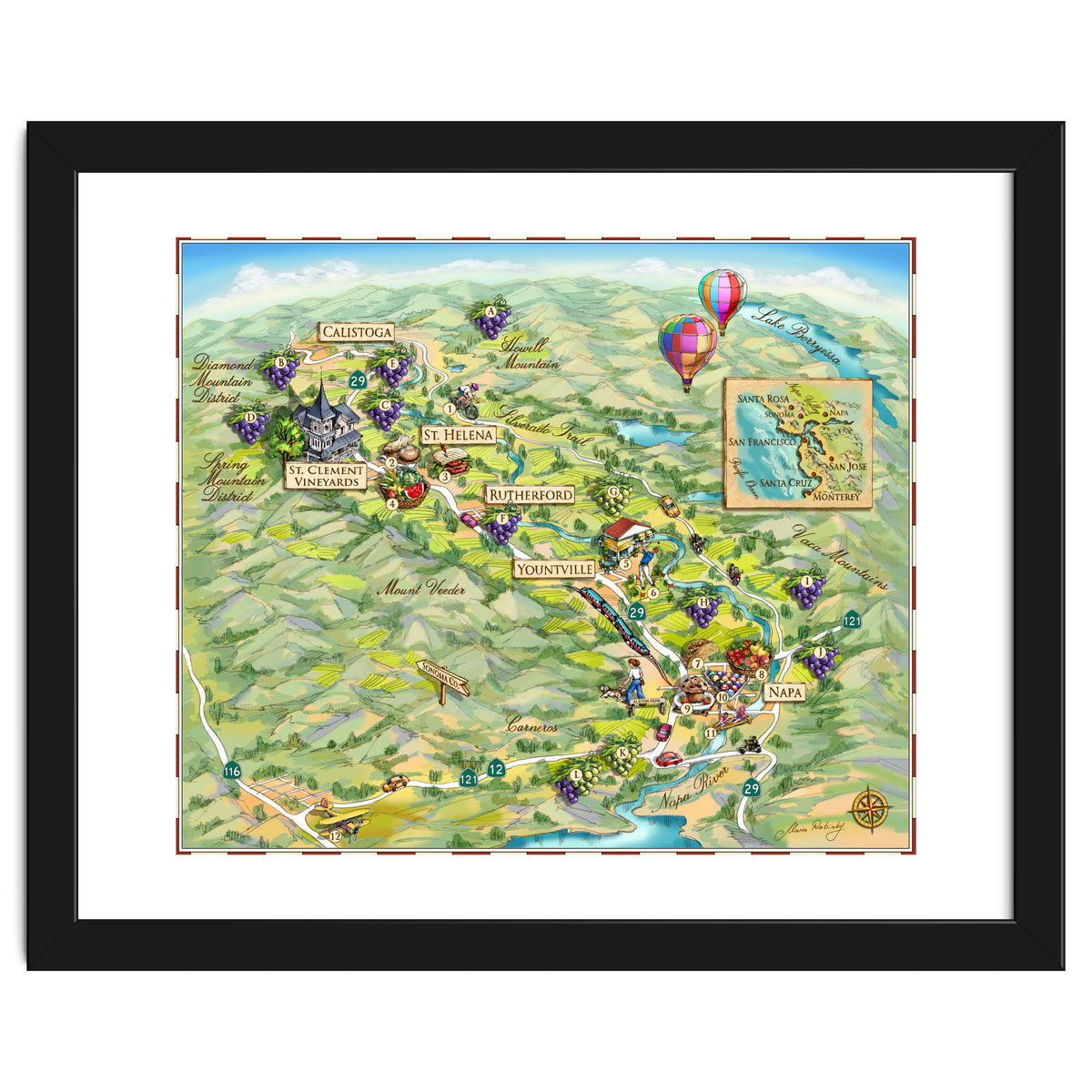 Napa Valley Illustrated Map