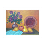 Still life with pears, roses and a dish. (Print Only) thumbnail