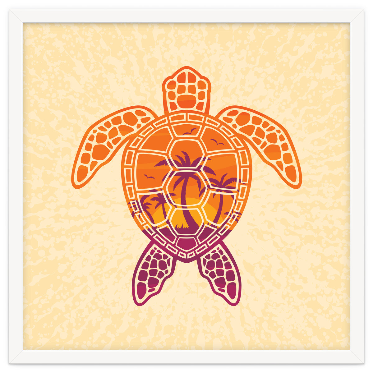 Tropical Sunset Sea Turtle Design