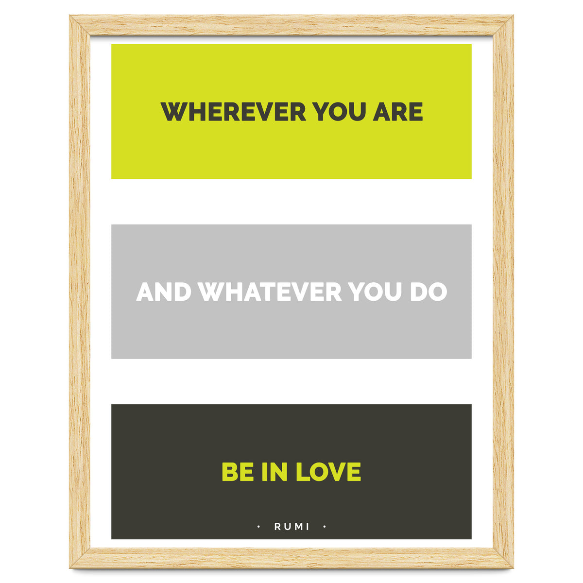 Be In Love - Rumi Quote Typography