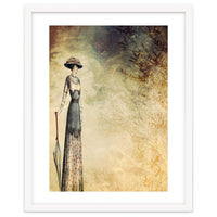 VINTAGE FASHION LADY IN ABSTRACT FOREST II