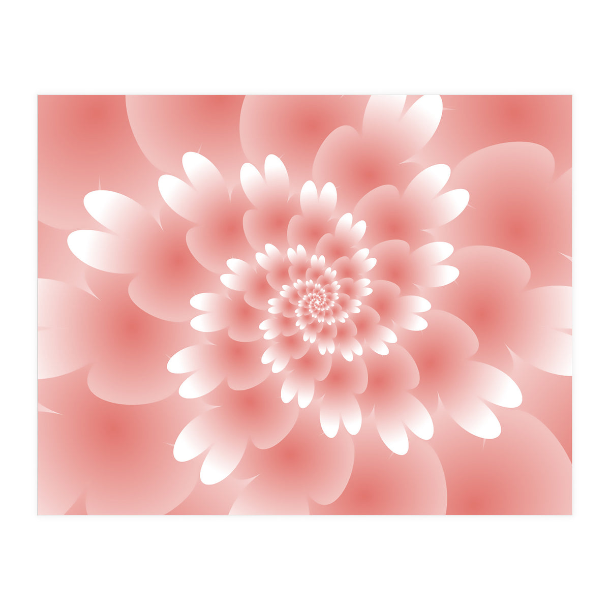 Abstract Orange Spiral Feather 3D ART (Print Only)