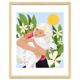 All You Need Is Love & A Dog | Pets Urban Jungle Bohemian Woman Illustration thumbnail