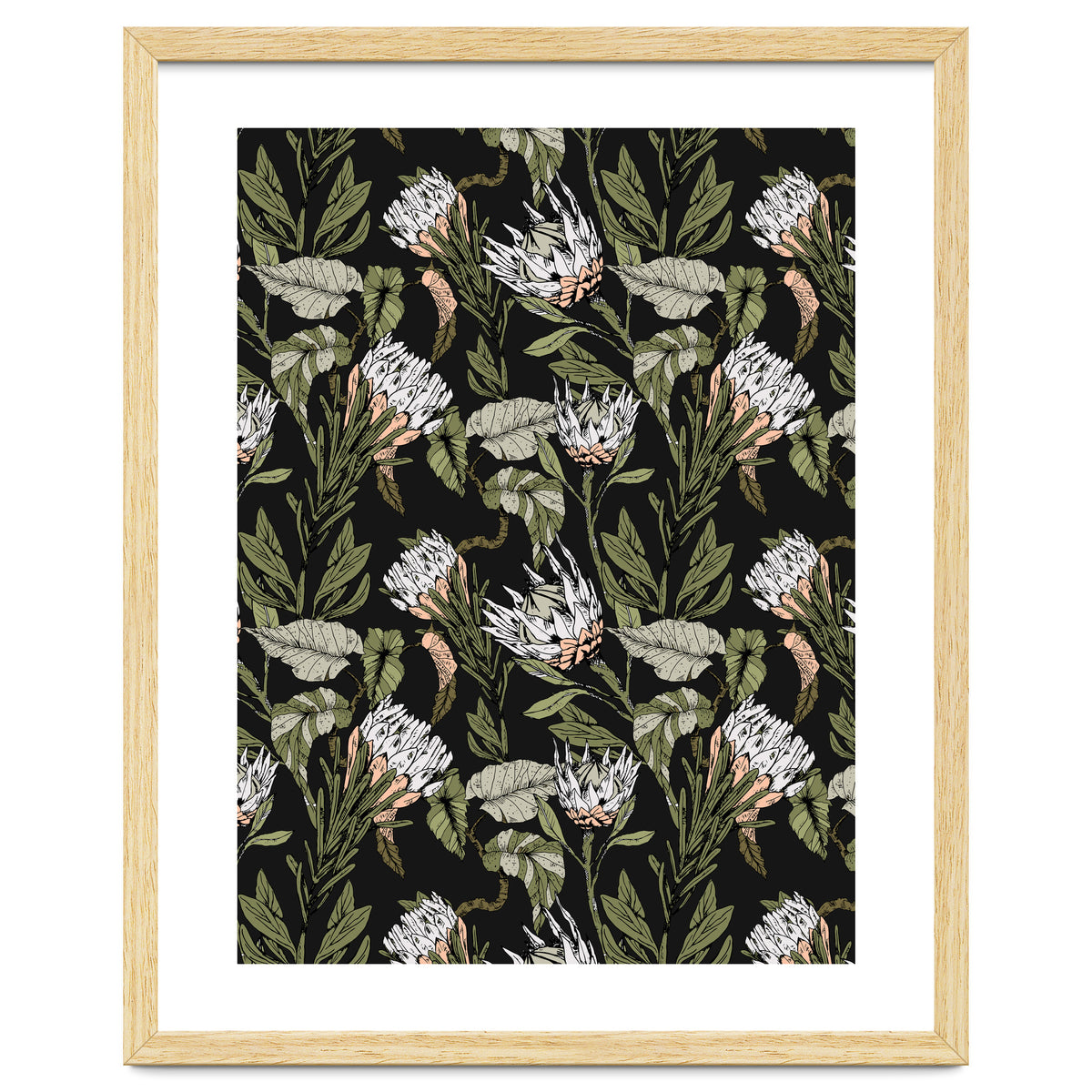 Dark pattern botanical boho