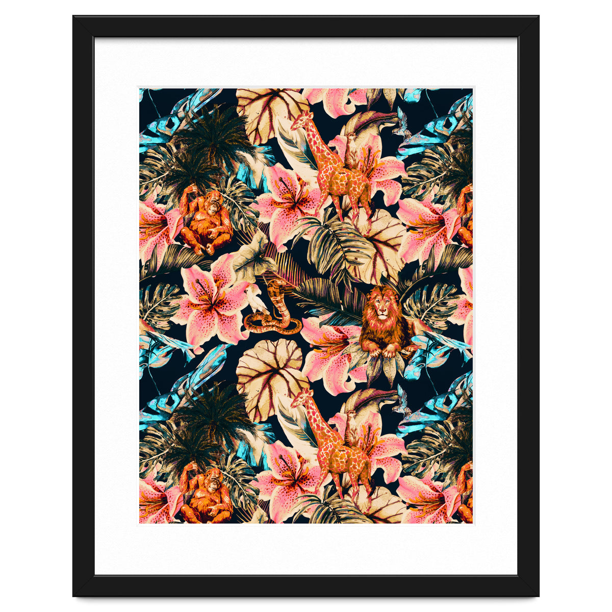 Wild animals in the dark of the jungle 02