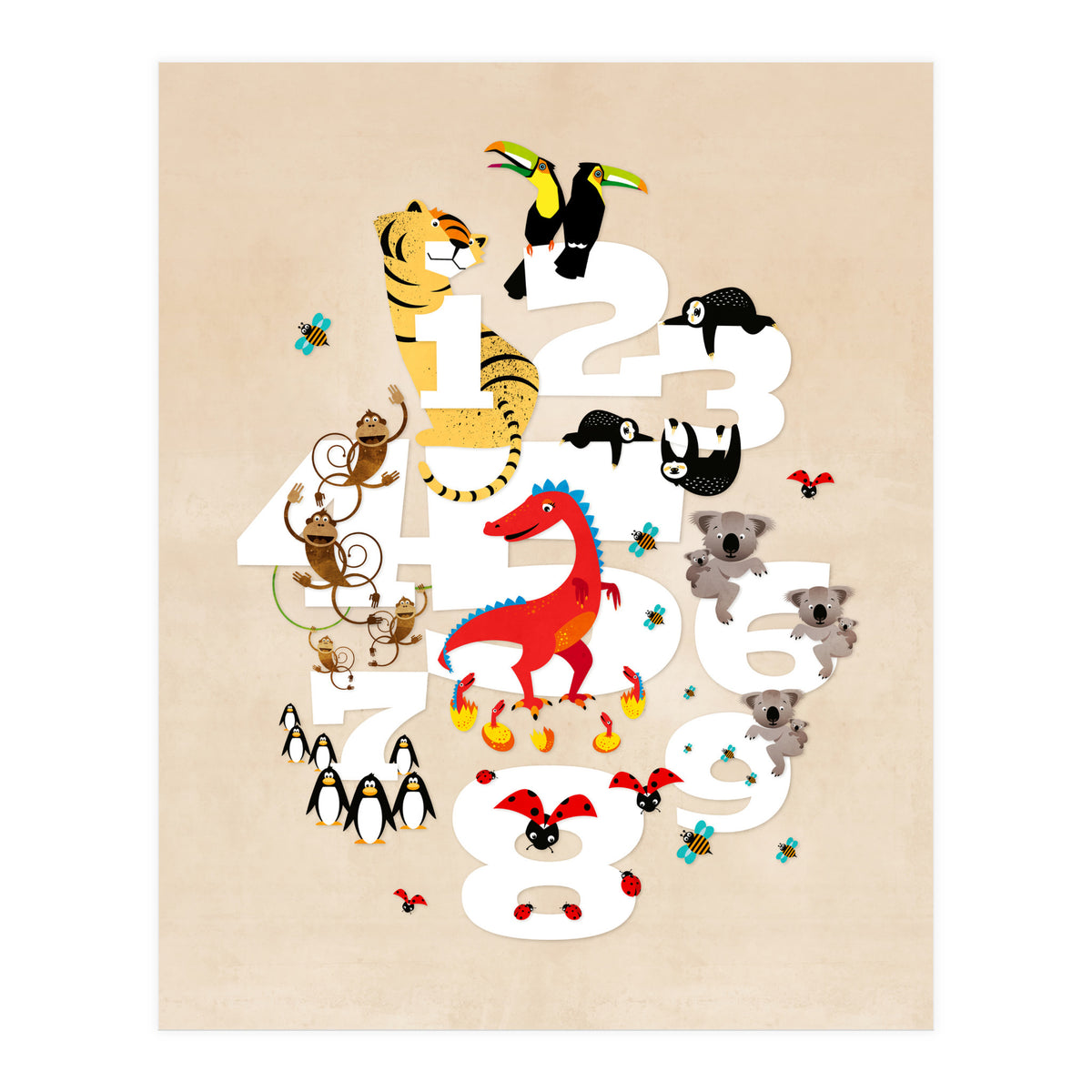 One Two Three Animals (Print Only)