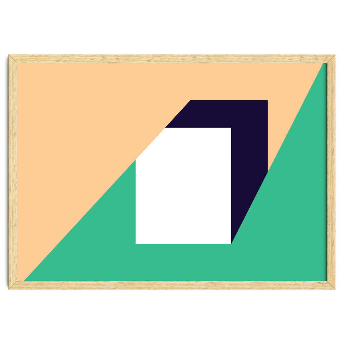 Geometric Shapes No. 61 - pink, green & dark blue