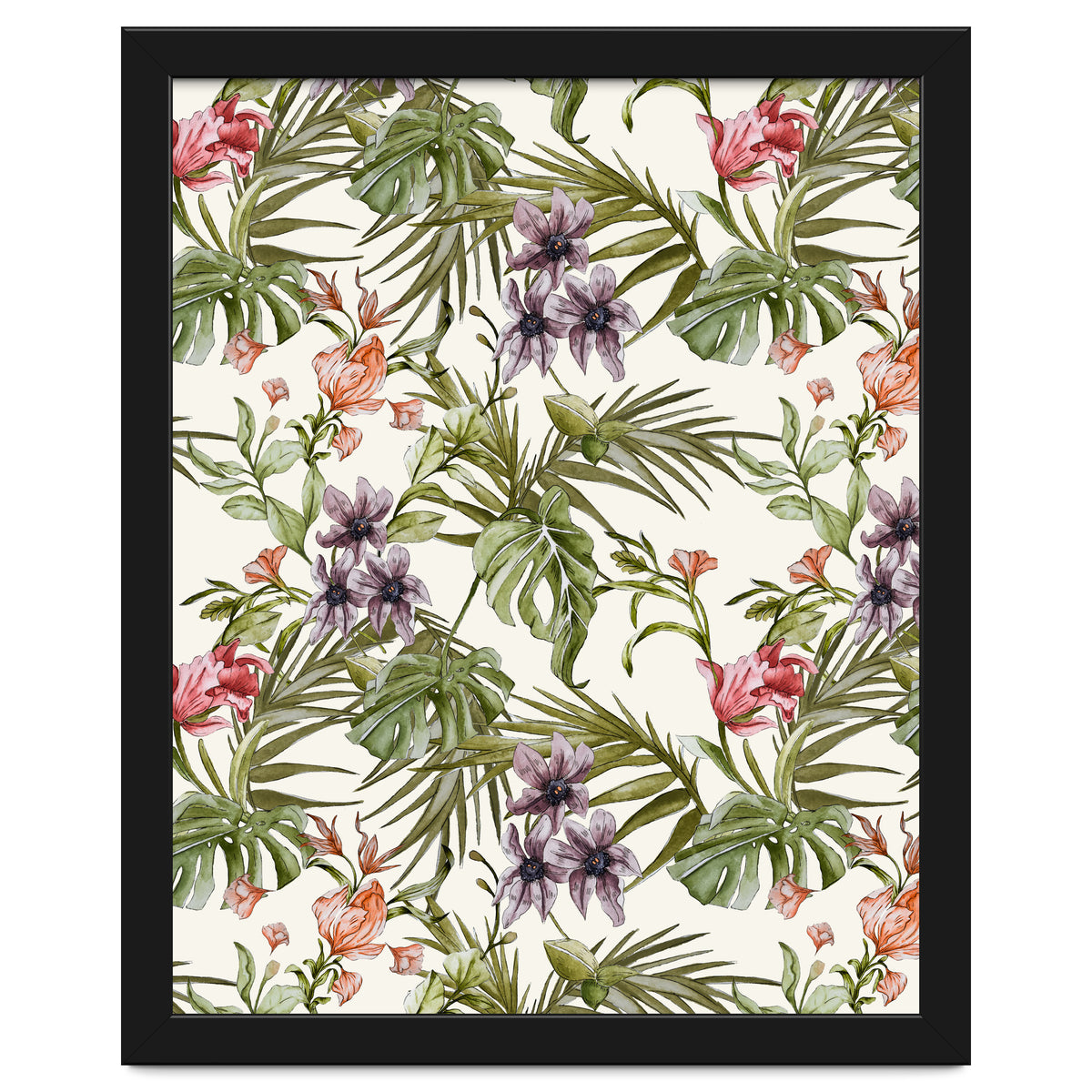 Watercolor tropical foliage