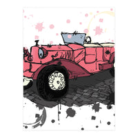 Vintage pink car sketch (Print Only)