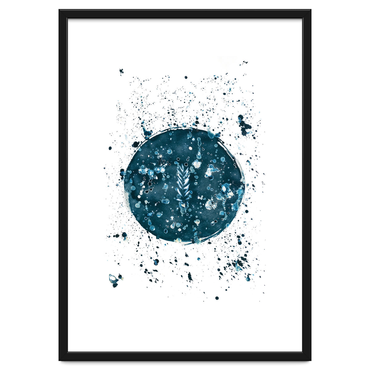 Indigo Blue Botanical Leaves No. 8